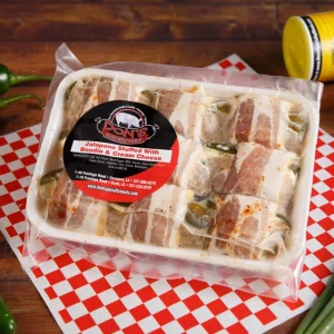 Boudin & Cream Cheese Jalapenos Wrapped in Bacon