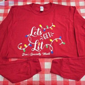 Long Sleeve Red Lets Get Lit Christmas